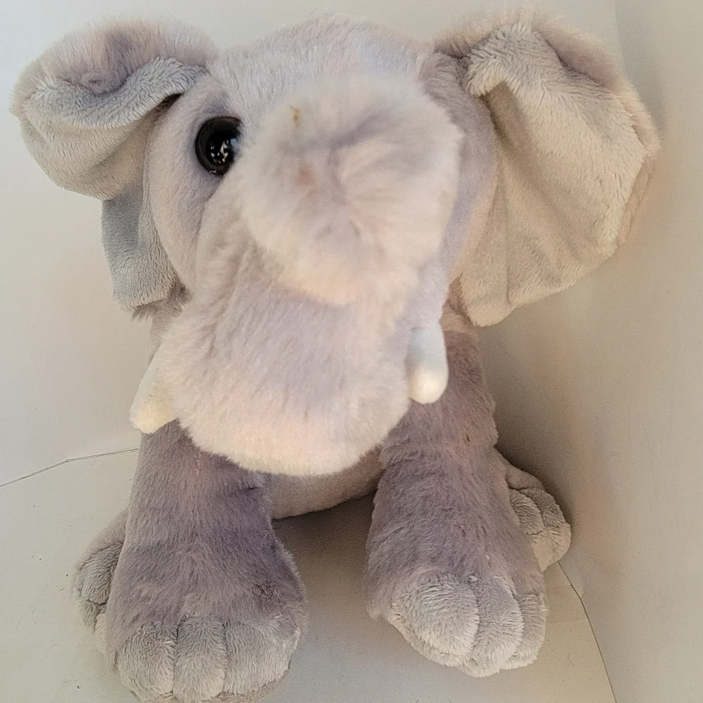 Destination Nation Elephant Plush Stuffed Animal by Aurora 9" Super Soft - Picture 3 of 6